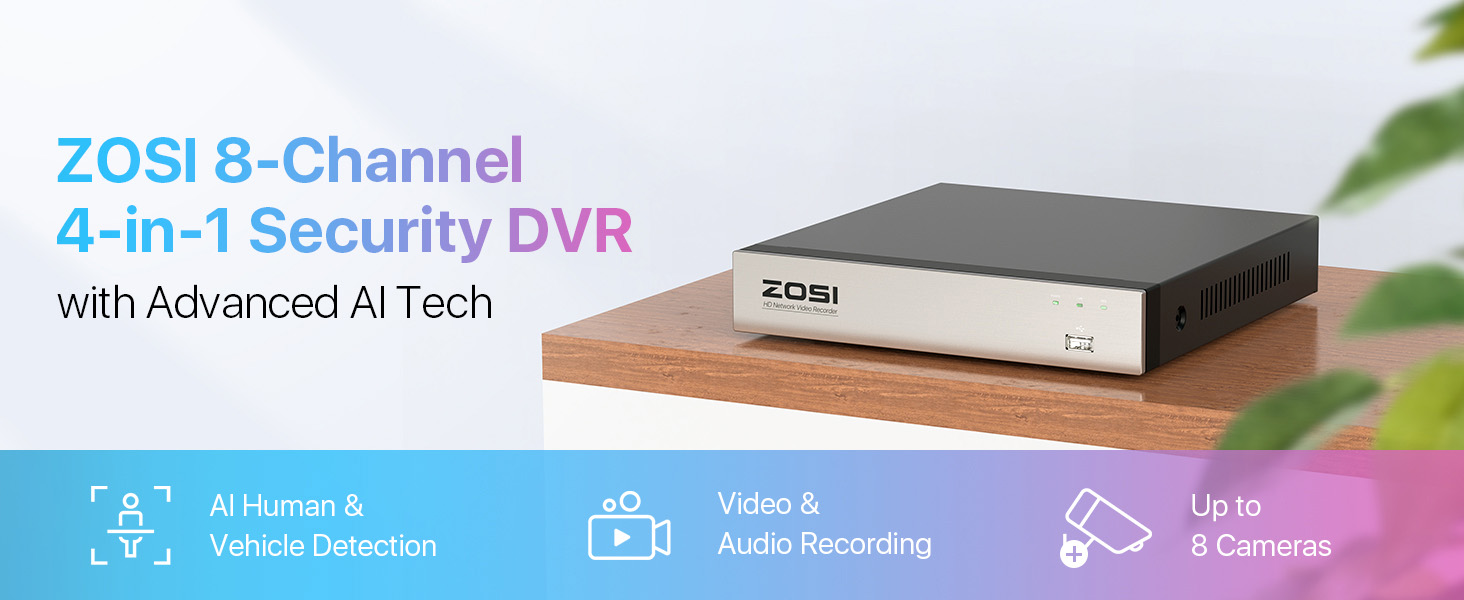 Amazon.com : ZOSI 1080P 8CH CCTV DVR Recorder with AI Human